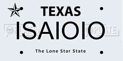 ISAIOIO Texas License Plate