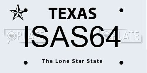 ISAS64 Texas License Plate