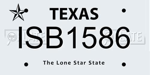 ISB1586 Texas License Plate