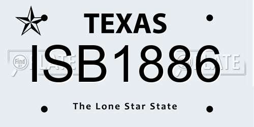 ISB1886 Texas License Plate