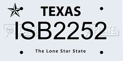 ISB2252 Texas License Plate