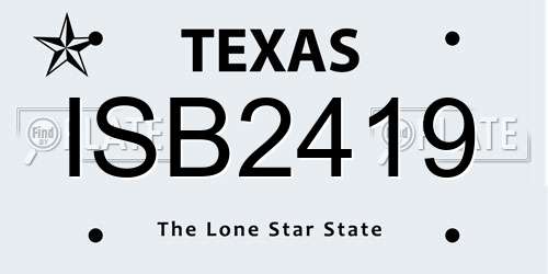 ISB2419 Texas License Plate