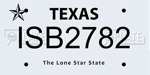 ISB2782 Texas License Plate