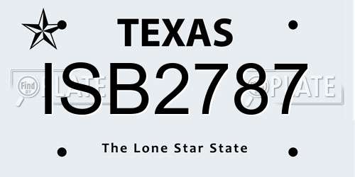 ISB2787 Texas License Plate