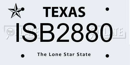 ISB2880 Texas License Plate