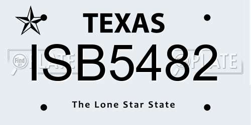 ISB5482 Texas License Plate