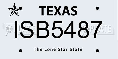 ISB5487 Texas License Plate