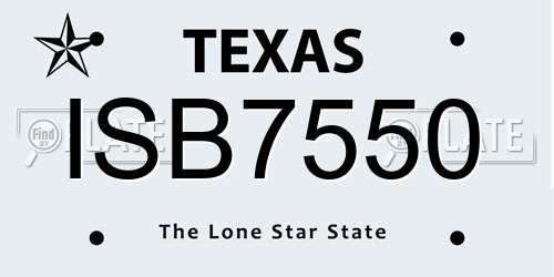 ISB7550 Texas License Plate