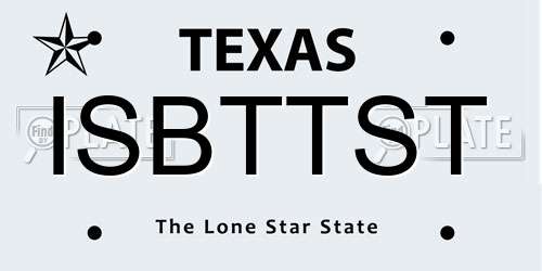 ISBTTST Texas License Plate