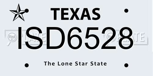 ISD6528 Texas License Plate