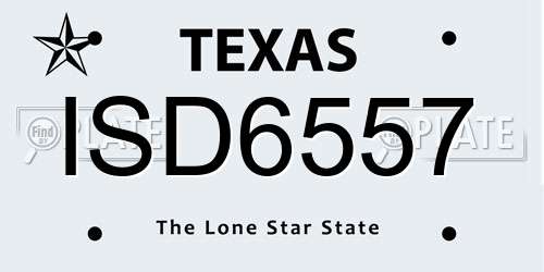 ISD6557 Texas License Plate