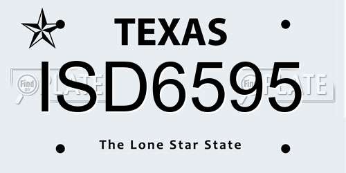 ISD6595 Texas License Plate
