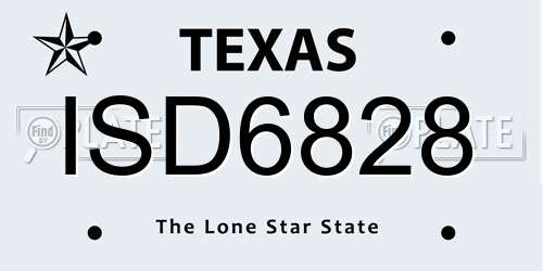ISD6828 Texas License Plate