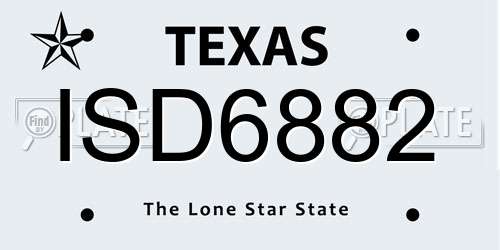 ISD6882 Texas License Plate