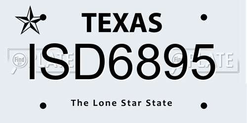 ISD6895 Texas License Plate