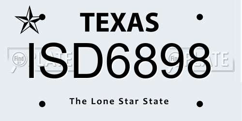 ISD6898 Texas License Plate