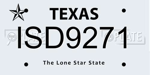ISD9271 Texas License Plate