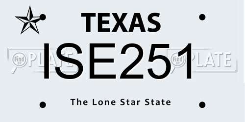ISE251 Texas License Plate