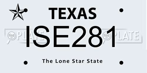 ISE281 Texas License Plate