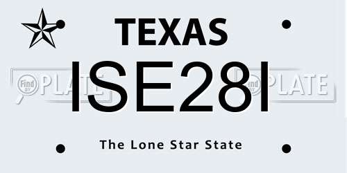 ISE28I Texas License Plate