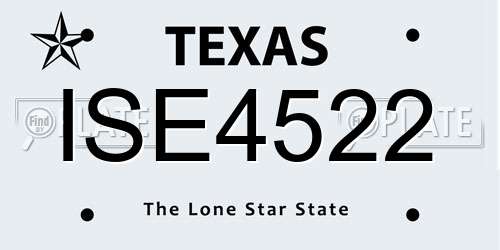 ISE4522 Texas License Plate