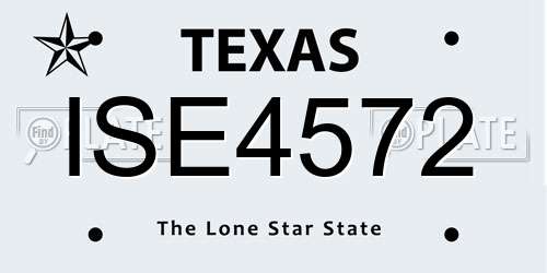 ISE4572 Texas License Plate