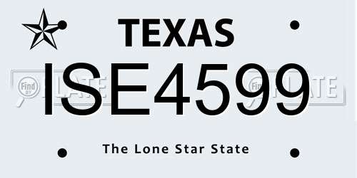 ISE4599 Texas License Plate