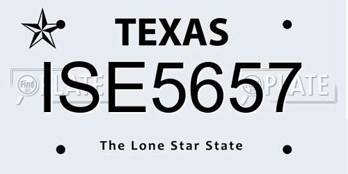 ISE5657 Texas License Plate