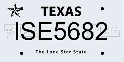 ISE5682 Texas License Plate
