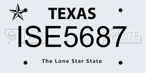 ISE5687 Texas License Plate