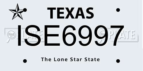 ISE6997 Texas License Plate