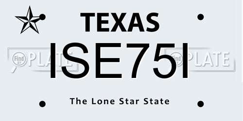 ISE75I Texas License Plate