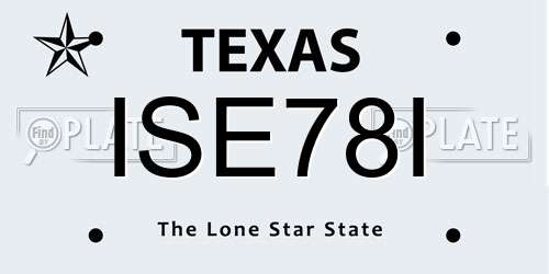 ISE78I Texas License Plate