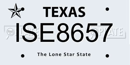 ISE8657 Texas License Plate