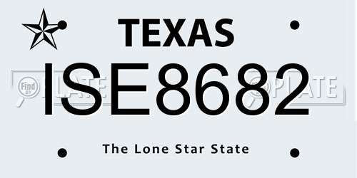 ISE8682 Texas License Plate