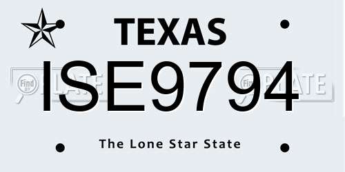 ISE9794 Texas License Plate