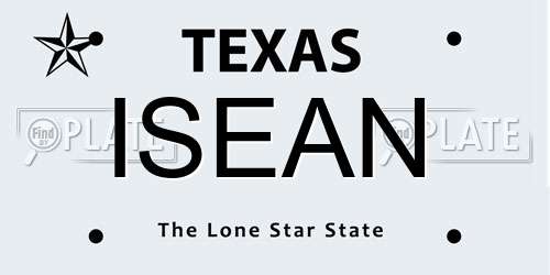 ISEAN Texas License Plate