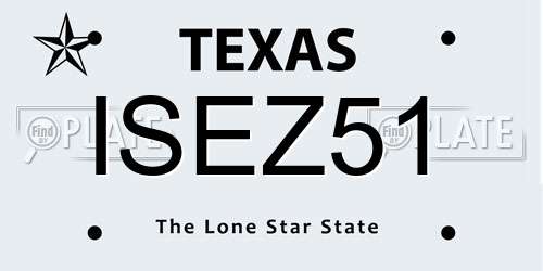 ISEZ51 Texas License Plate