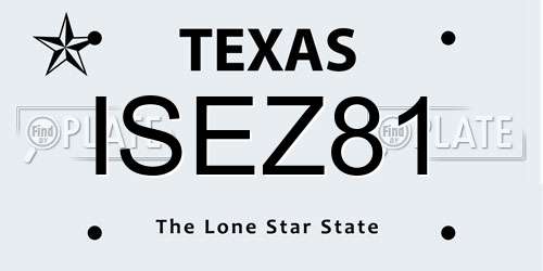 ISEZ81 Texas License Plate