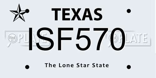 ISF570 Texas License Plate