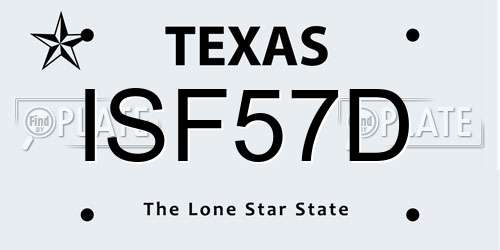 ISF57D Texas License Plate
