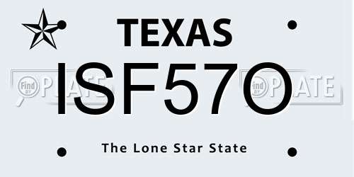 ISF57O Texas License Plate