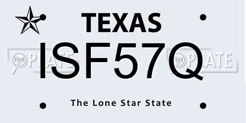 ISF57Q Texas License Plate