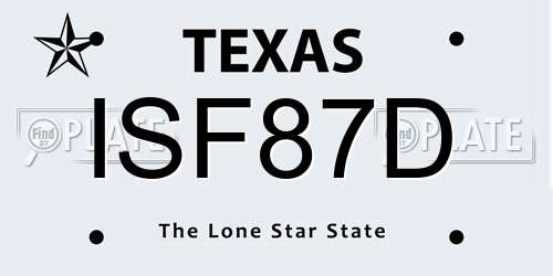 ISF87D Texas License Plate