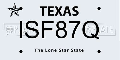 ISF87Q Texas License Plate