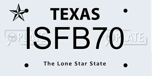 ISFB70 Texas License Plate