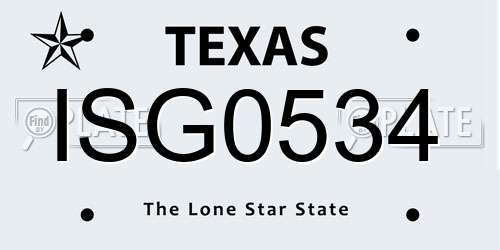 ISG0534 Texas License Plate
