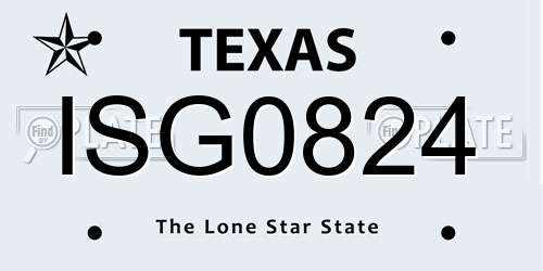 ISG0824 Texas License Plate
