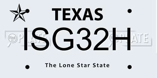 ISG32H Texas License Plate