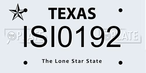 ISI0192 Texas License Plate